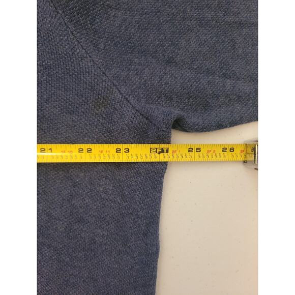 Jos A Bank Reserve Men's Large Blue 1/4 Zip Long Sleeve Cotton Sweater - Picture 6 of 11